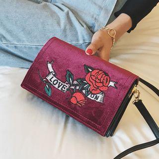 Rose Embroidered Cross Bag