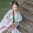 Hanfu Strapless Top / Light Jacket / Wide Leg Pants / Set