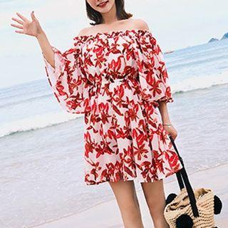 Floral Printed Off-shoulder Dress