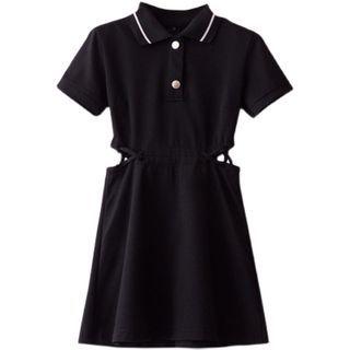 Short-sleeve Cutout Polo Dress