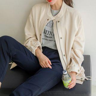 Plus Size Drawstring-hem Jacket