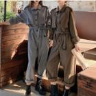 Long-sleeve Harem Cargo Jumpsuit