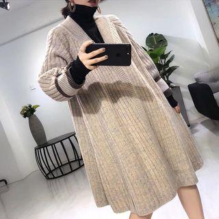 V-neck Loose-fit Cardigan As Figure - One Size