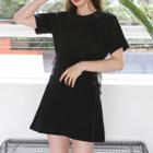 Short-sleeve Lace-up Side Minidress