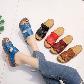 Wedge-heel Cutout Sandals