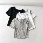 Lettuce Edge Cutout Cropped T-shirt