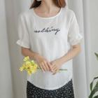 Nothing Embroidered Crinkled Top