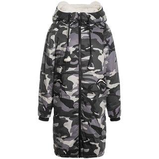 Camo Hooded Long Padded Coat