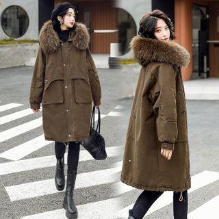 Faux Fur Collar Cargo Jacket