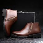 Genuine-leather Fleece-lined Ankle Boots