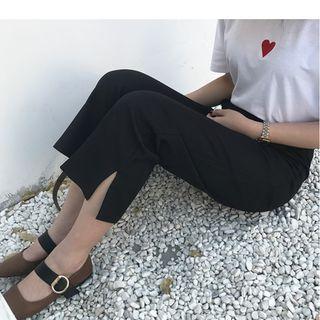 Side-slit Cropped Pants