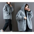 Hooded Fleece Jacket Gray - One Size