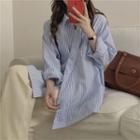 Pinstriped Shirt Light Blue - One Size