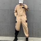 Two-tone Lettering Jumpsuit