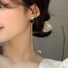 Non-matching Glaze Heart Dangle Earring 1 Pair - Earrings - One Size