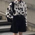 Animal Print Shirt / Wide-leg Shorts / Belt