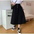 Plain Pocket Midi Skirt