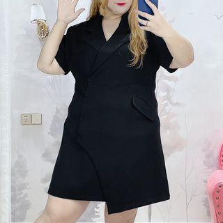 Plus Size Short-sleeve Collared A-line Dress (various Designs)