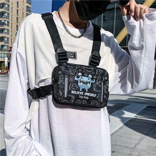Monster Print Nylon Vest Bag