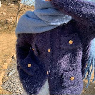 Fluffy Cardigan / Quilted Shorts / Scarf