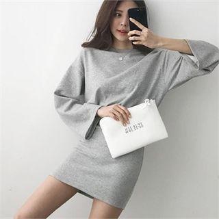 Wide-sleeve Tube-hem Mini Dress