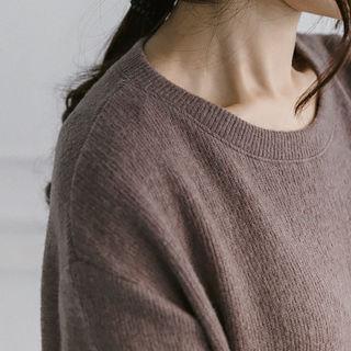 Side-pocket Napped Long Pullover Dress