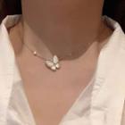 Butterfly Shell Sterling Silver Choker Rose Gold - One Size