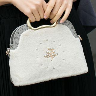 Beaded Contrast-trim Clutch
