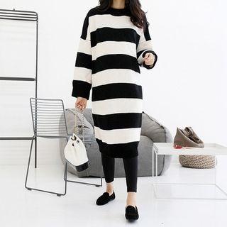 Crew-neck Midi Rib-knit Dress