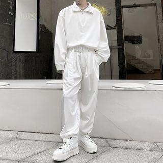 Set: Mock-neck Half-zip Sweatshirt + Pants