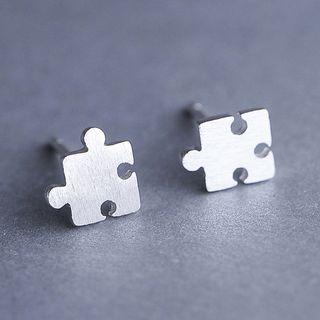 S925 Sterling Silver Puzzle Earrings