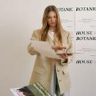 [botanic House] Buttoned Tweed Jacket Beige - One Size