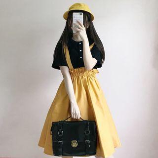 Short-sleeve Shirt / Midi Jumper Skirt