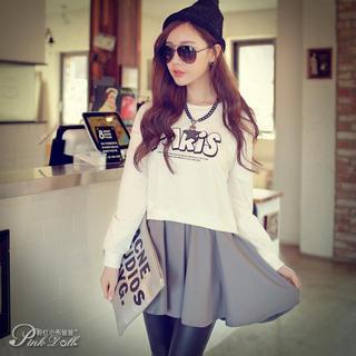 Long-sleeve Printed Cropped Top