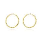 Fashion Simple Plated Gold Twisted Geometric Round Earrings Golden - One Size