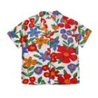 Short-sleeve Floral Print Shirt Red Floral - White - One Size
