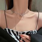 Bow Chain Choker Silver - One Size