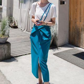 Set: Suspender Midi Skirt + Short-sleeve T-shirt