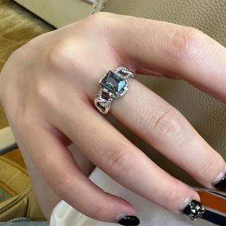 Rhinestone Ring J2620 - Blue - One Size