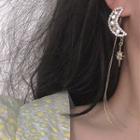 Rhinestone Moon & Star Dangle Earring 1 Pair - Silver Stud - Gold - One Size