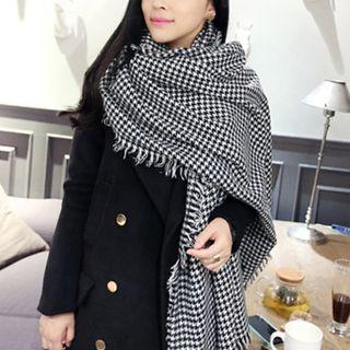 Fringed Pleated Shawl