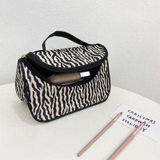 Zebra Print Nylon Pouch Zebra - Black & White - One Size