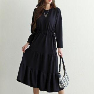 Tie-side Midi Tiered Dress