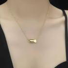 Stainless Steel Lock & Key Pendant Necklace Gold - One Size