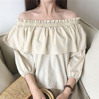 3/4-sleeve Off Shoulder Top / Shorts