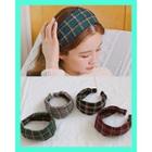 Stitched Plaid Wide Hair Band