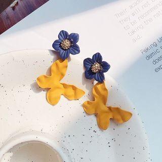 Alloy Flower & Butterfly Dangle Earring 1 Pair - Stud Earrings - One Size