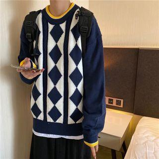 Long-sleeve Pattern Embroidered Sweater