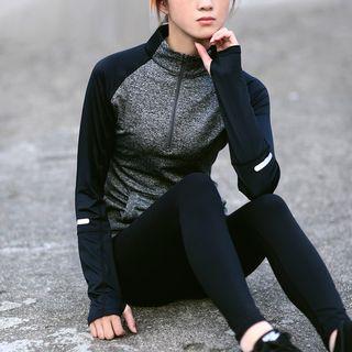 Half-zip Melange Raglan Pullover