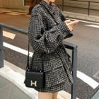 Tie-waist Tweed Single-breasted Jacket